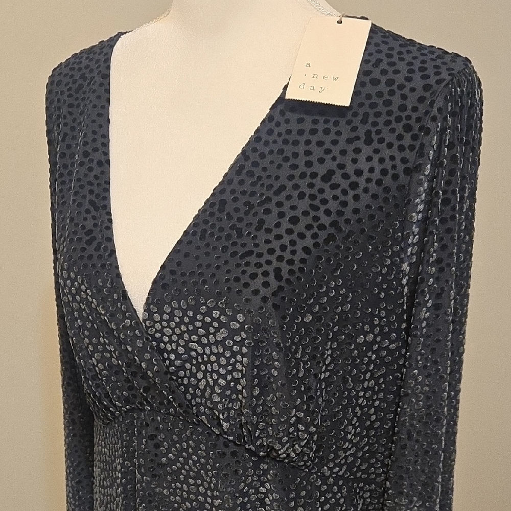 A New Day Green Dot Midi Dress